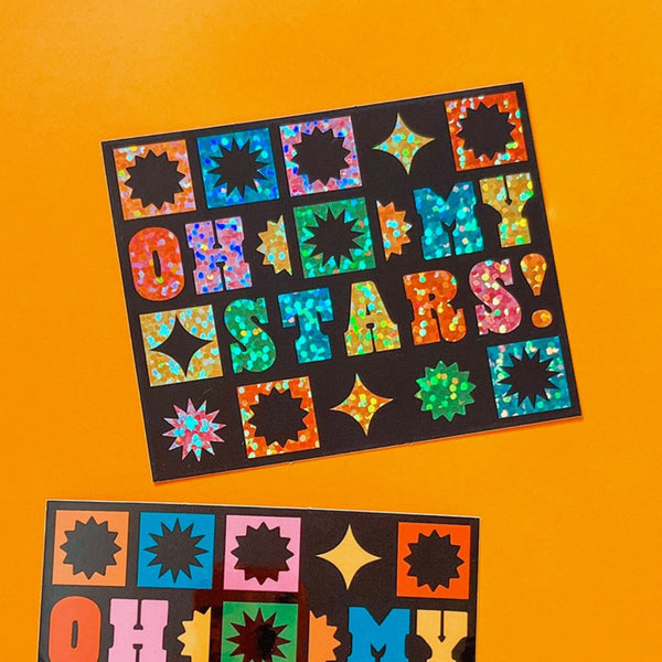 Sparkly Oh My Stars Sticker - The Glass Hall - Inner Peach Design