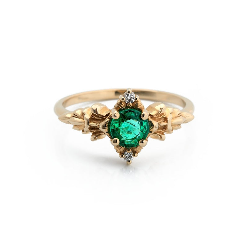 Spiritual Stone of the Forest Ring with Emerald - The Glass Hall - Soulbound