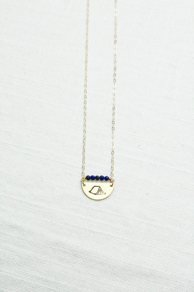 Stamped Tent Half-Moon Necklace - The Glass Hall - Sticks & Stones
