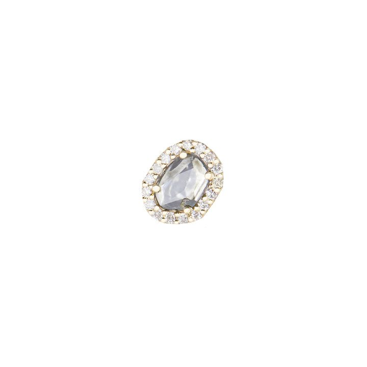 Stella Grey Diamond Slice and Diamond Stella Earring (single) ver1 - The Glass Hall - Celine Daoust