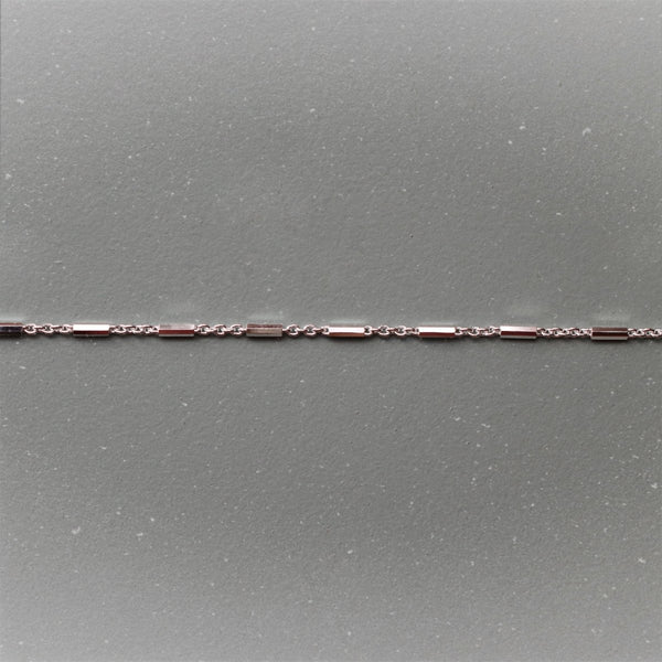 Sterling Silver 1.2mm Bar & Link Chain (Silver Available) - The Glass Hall - The Glass Hall