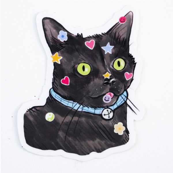 Sticky Cat Sticker - The Glass Hall - Amy Hartelust Art and Illustration