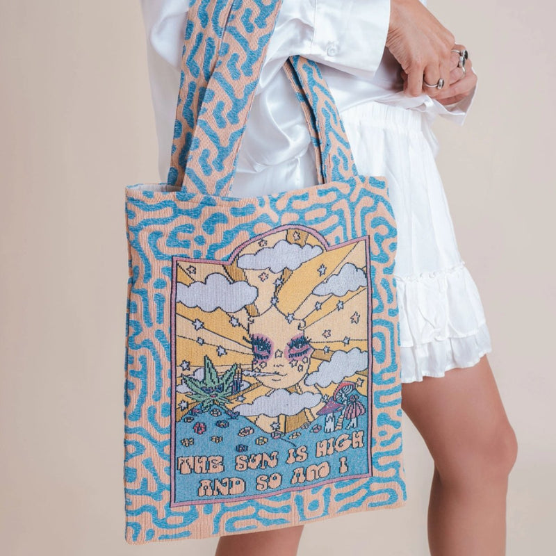 The Sun is High Woven Tote - The Glass Hall - Valfre