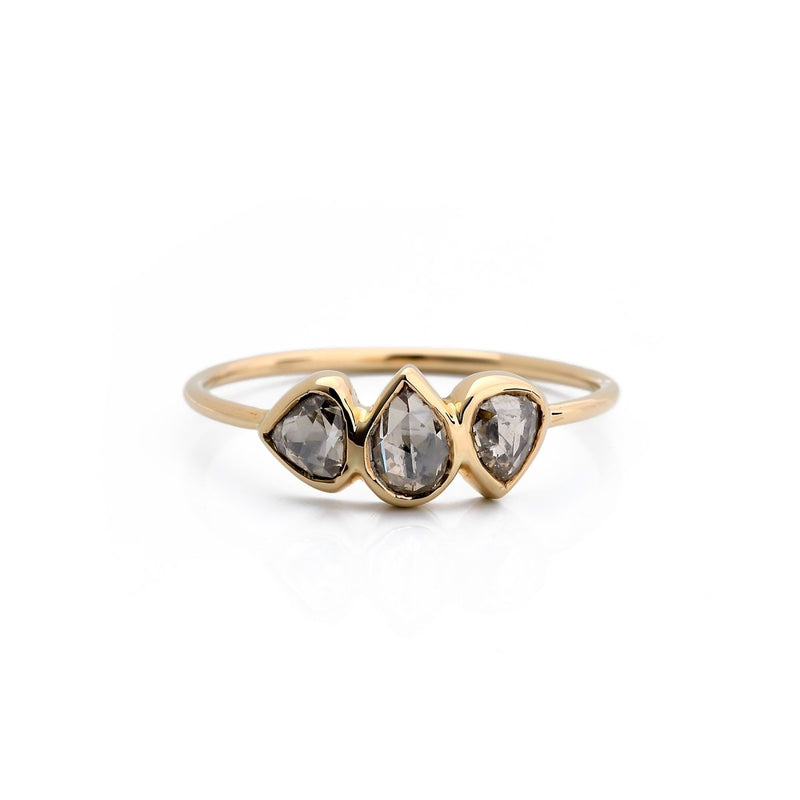 Three Rosecut Diamonds Ring - The Glass Hall - Celine Daoust