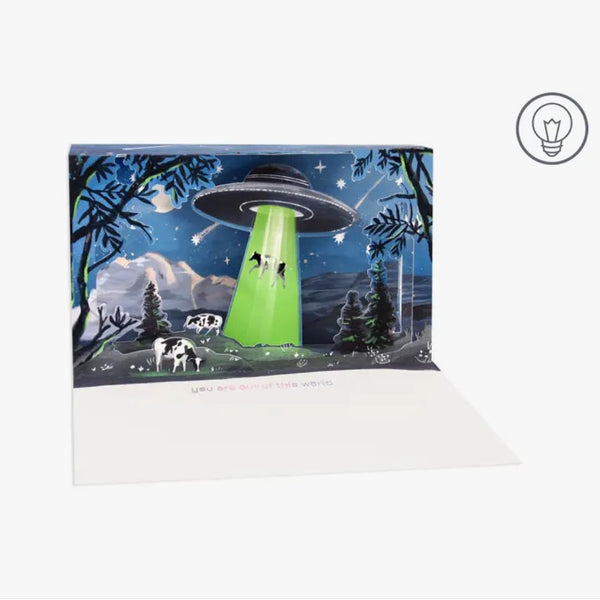 UFO Pop Up Card with Lights - The Glass Hall - UWP Luxe