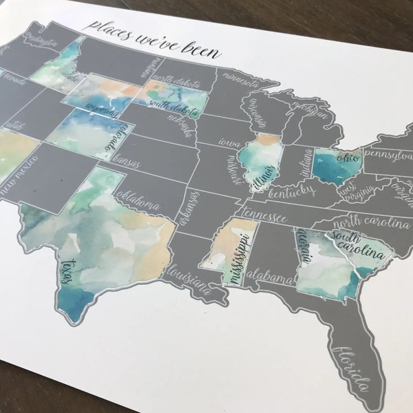 US Scratch Off Map (Choose Your Style) - The Glass Hall - Waypoint Wanders