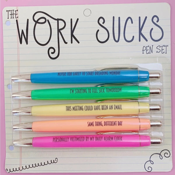 Work Sucks Pen Set - The Glass Hall - Fun Club